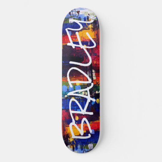 Farbige, moderne Abstrakte Personalisierte Bezeich Skateboard (Vorderseite)