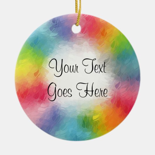 Farbige, moderne Abstrakte Regenbogenfarben Keramik Ornament (Vorne)