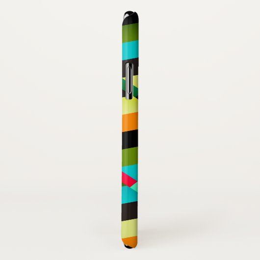 Farbige, moderne Abstrakte Streifen und Monogramm Case-Mate iPhone Hülle (Hinten/Rechts)