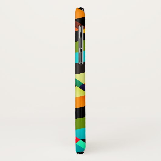 Farbige, moderne Abstrakte Streifen und Monogramm Case-Mate iPhone Hülle (Hinten/Links)
