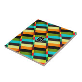 Farbige, moderne Abstrakte Streifen und Monogramm Fliese (Seite)