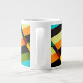 Farbige, moderne Abstrakte Streifen und Monogramm Jumbo-Tasse (Rückseite)