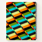Farbige, moderne Abstrakte Streifen und Monogramm Notizbuch (Rückseite)