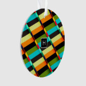 Farbige, moderne Abstrakte Streifen und Monogramm Ornament (Vorderseite)