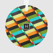 Farbige, moderne Abstrakte Streifen und Monogramm Ornament (Rückseite)