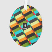 Farbige, moderne Abstrakte Streifen und Monogramm Ornament (Vorderseite)