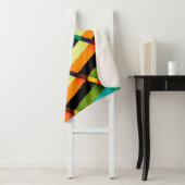 Farbige, moderne Abstrakte Streifen und Monogramm Sherpadecke (Beispiel)