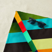 Farbige, moderne Abstrakte Streifen und Monogramm Strandtuch (Beispiel)