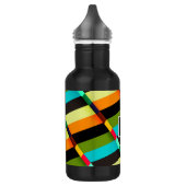Farbige, moderne Abstrakte Streifen und Monogramm Trinkflasche (Links)