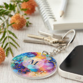 Farbige, moderne Alkoholfarbe Aquarellfarben Schlüsselanhänger (Vorderseite rechts)