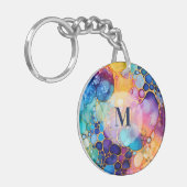 Farbige, moderne Alkoholfarbe Aquarellfarben Schlüsselanhänger (Vorderseite links)