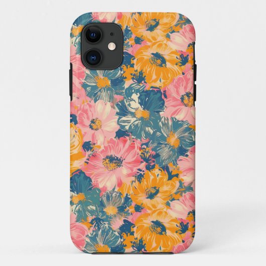 Farbige moderne Blume Blumenmuster Case-Mate iPhone Hülle (Rückseite)