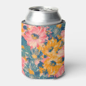 Farbige moderne Blume Blumenmuster Dosenkühler (Kanne Vorderseite)
