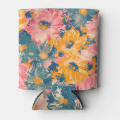 Farbige moderne Blume Blumenmuster Dosenkühler (Vorderseite)