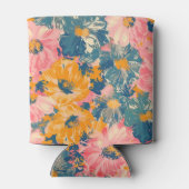 Farbige moderne Blume Blumenmuster Dosenkühler (Rückseite)