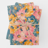 Farbige moderne Blume Blumenmuster Geschenkpapier Set (Beispiel)