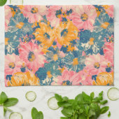 Farbige moderne Blume Blumenmuster Geschirrtuch (Gefaltet)