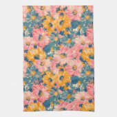 Farbige moderne Blume Blumenmuster Geschirrtuch (Vertikal)
