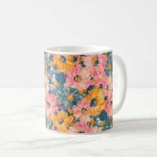 Farbige moderne Blume Blumenmuster Kaffeetasse