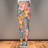 Farbige moderne Blume Blumenmuster Leggings