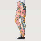 Farbige moderne Blume Blumenmuster Leggings (Links)