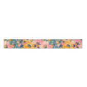 Farbige moderne Blume Blumenmuster Satinband (Vorderseite)