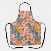 Farbige moderne Blume Blumenmuster Schürze (Vorderseite)
