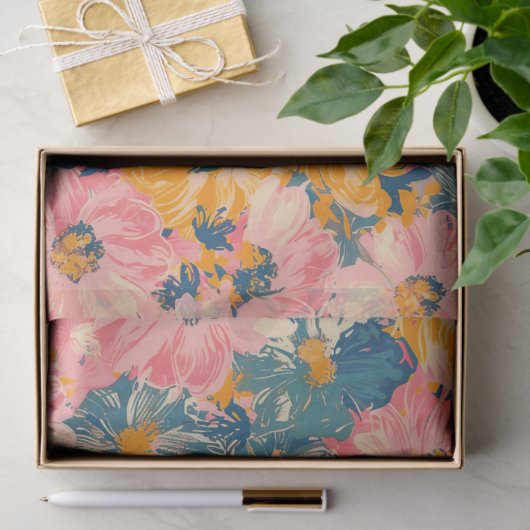 Farbige moderne Blume Blumenmuster Seidenpapier (Geschenk)