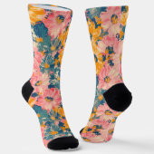 Farbige moderne Blume Blumenmuster Socken (Gewinkelt)