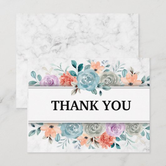 Farbige moderne Blume Dankeskarte (Vorne/Hinten)