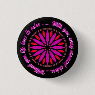 FARBIGE MODERNE BLUMEN GESCHENK TOCHTER SCHWESTER BUTTON