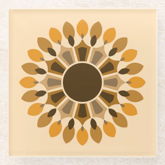 FARBIGE MODERNE BLUMEN GESCHENK TOCHTER SCHWESTER  GLASUNTERSETZER (Vorderseite)