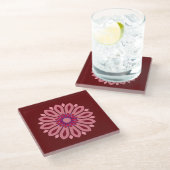 FARBIGE MODERNE BLUMEN GESCHENK TOCHTER SCHWESTER  GLASUNTERSETZER (Schrägansicht)