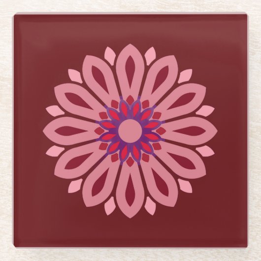 FARBIGE MODERNE BLUMEN GESCHENK TOCHTER SCHWESTER  GLASUNTERSETZER (Vorderseite)