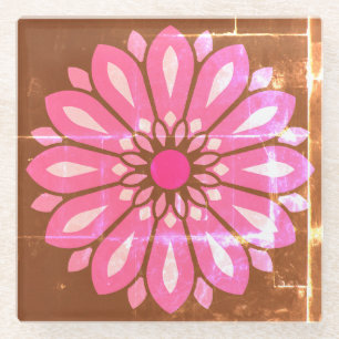 FARBIGE MODERNE BLUMEN GESCHENK TOCHTER SCHWESTER GLASUNTERSETZER