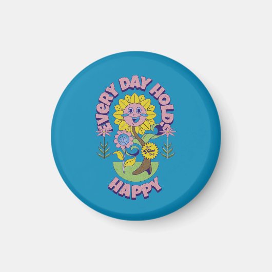 FARBIGE MODERNE BLUMEN GESCHENK TOCHTER SCHWESTER MAGNET (Vorne)