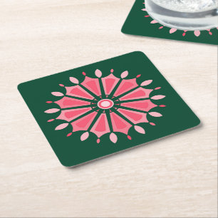 FARBIGE MODERNE BLUMEN GESCHENK TOCHTER SCHWESTER RECHTECKIGER PAPPUNTERSETZER