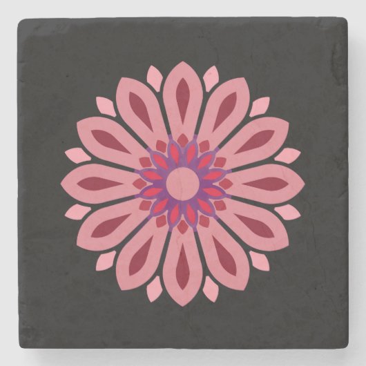 FARBIGE MODERNE BLUMEN GESCHENK TOCHTER SCHWESTER STEINUNTERSETZER (Vorderseite)