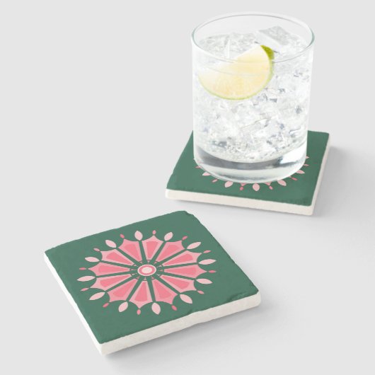 FARBIGE MODERNE BLUMEN GESCHENK TOCHTER SCHWESTER STEINUNTERSETZER (Seitenansicht)
