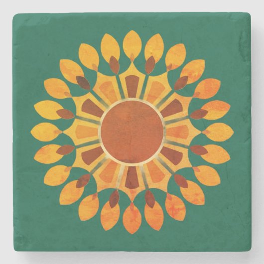 FARBIGE MODERNE BLUMEN GESCHENK TOCHTER SCHWESTER STEINUNTERSETZER (Vorderseite)