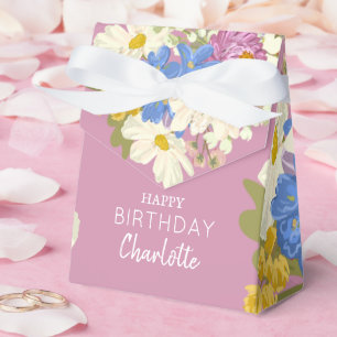 Farbige moderne Blumenblüten zum Geburtstag Geschenkschachtel