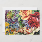 Farbige moderne botanische Flora und Fauna Einladung (Rückseite)