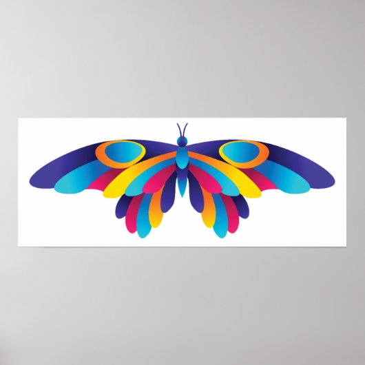 Farbige moderne Butterfly lebendige Flügel Poster (Vorne)