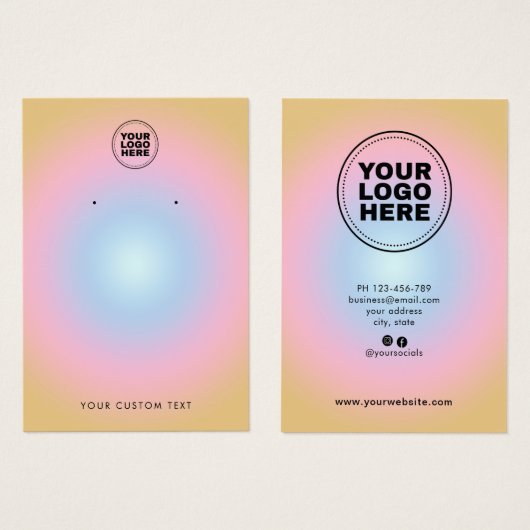 Farbige, moderne Earring Display Card (Vorne & Hinten)