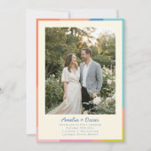 Farbige moderne Foto-Hochzeit- QR-Code-Website-RSV Einladung (Vorderseite)