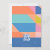 Farbige moderne Foto-Hochzeit- QR-Code-Website-RSV Einladung (Rückseite)