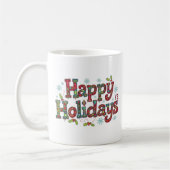 Farbige moderne frohe Feiertage Kaffeetasse (Links)