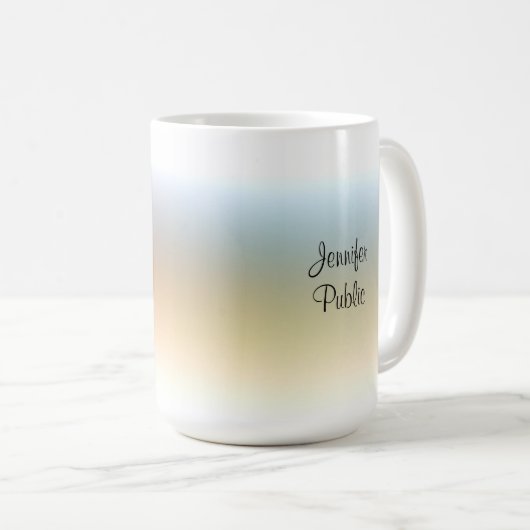 Farbige, moderne, handgeschriebene Skriptvorlage Kaffeetasse (VorderseiteRechts)