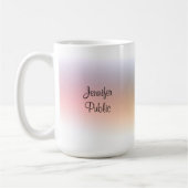 Farbige, moderne, handgeschriebene Skriptvorlage Kaffeetasse (Links)