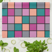 Farbige moderne horizontale Fliesen Muster Version Geschirrtuch (Gefaltet)